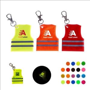 Safety Vest Shaped Reflective Keychain